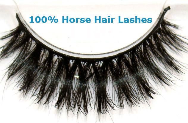 teezHR03-3pairs-lot-100-Real-Horse-hairteez-Strip-Eyelashes-thick-cross-black-false-HORSE
